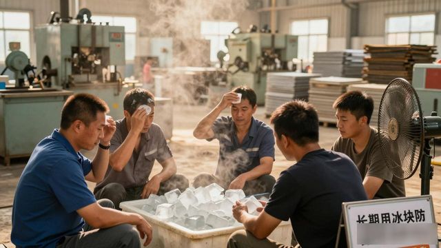 车间高温不用愁 汉南防暑降温冰块成了工人的救命凉方